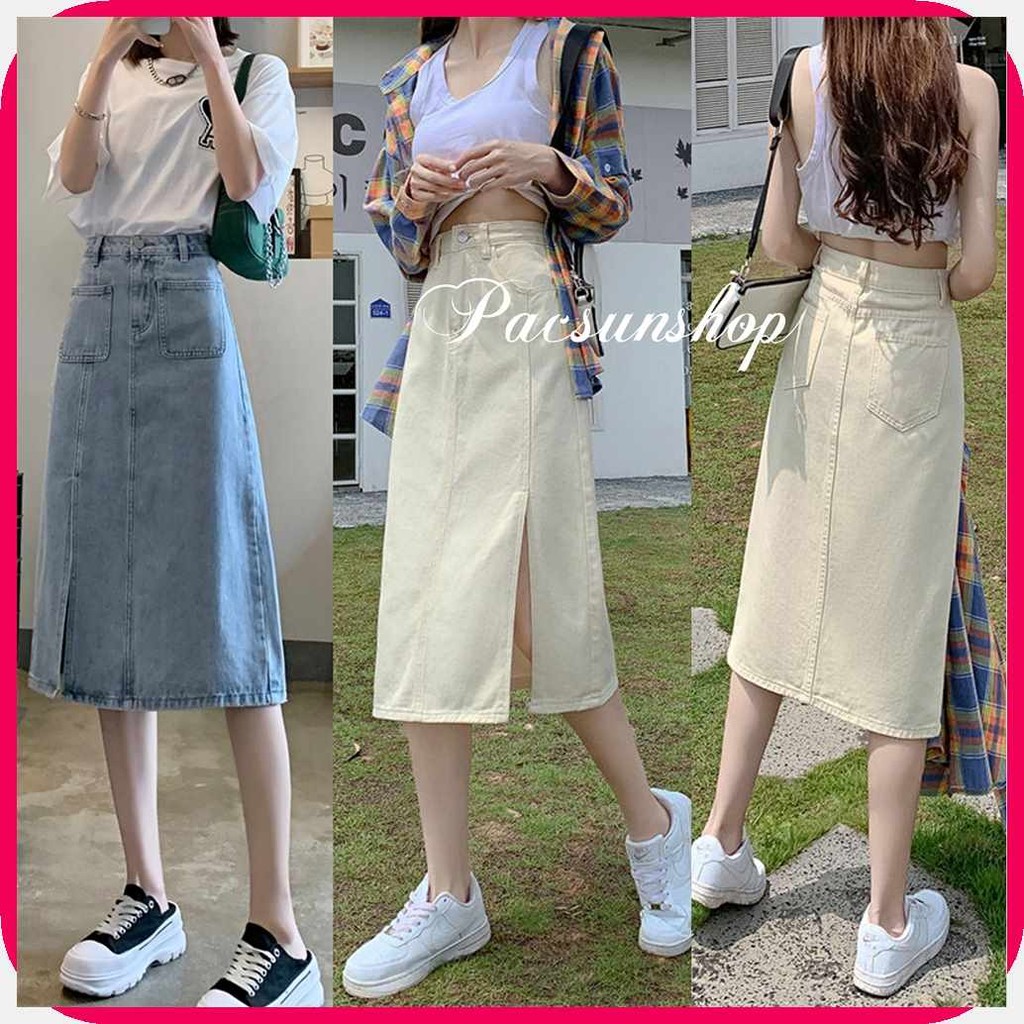 Madebyhara - Jangmi Skirt Rok Layer Panjang Premium Wanita Denim Look Korean Style Haraskirt