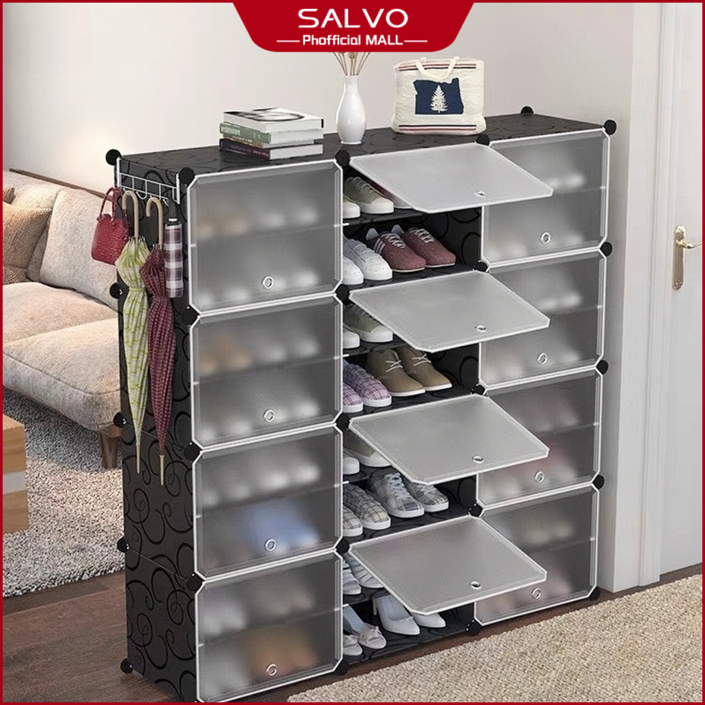 SALOV Shoe Cabinet Dustproof Shoe Storage Box Shoe Rack Organizer ...