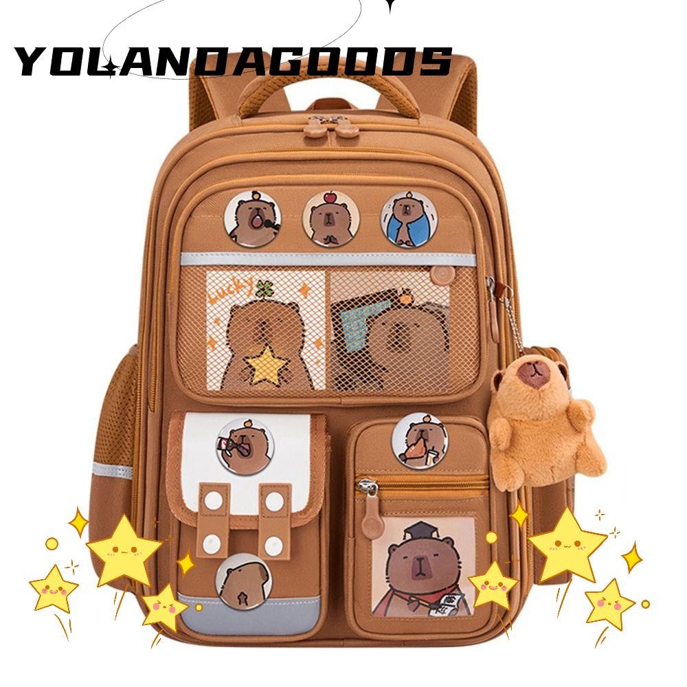 YOLA School Bag, Waterproof Large Capacity Capybara Backpack, Cartoon ...