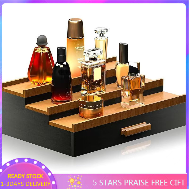 Wooden perfume storage rack creative retro perfume storage box drawer ...