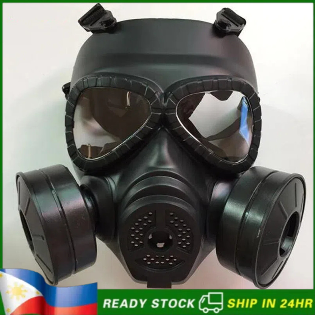 Respirator Tactical Black Gas Mask Military Style Face Protective Mask ...
