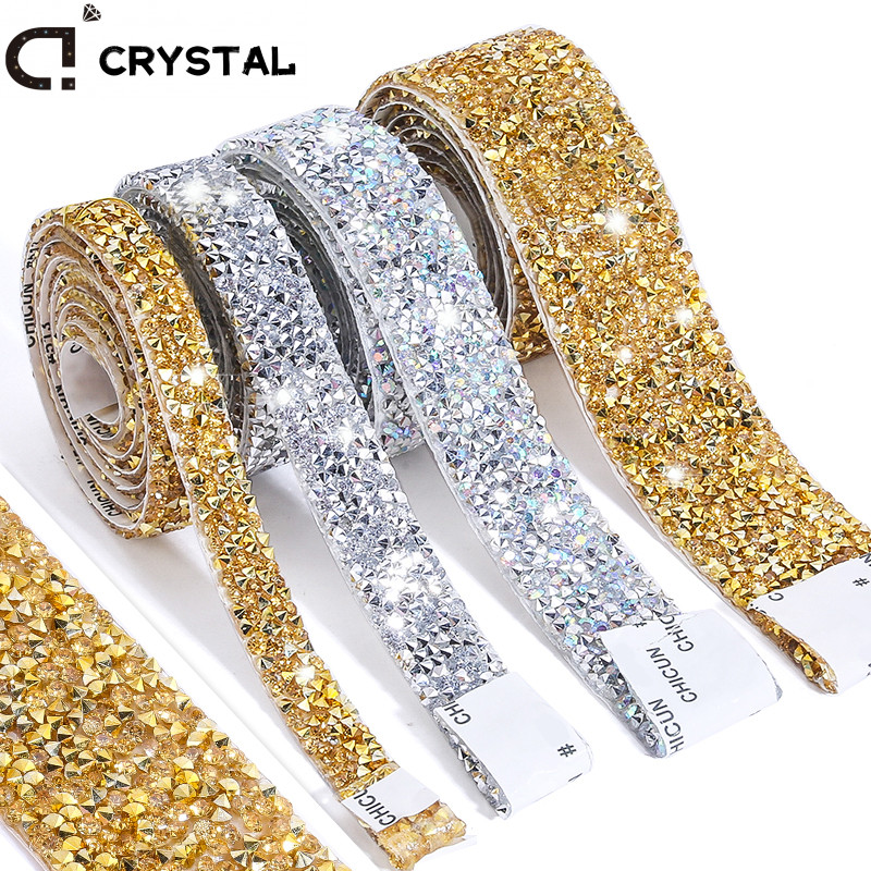 91cm Rhinestone Ribbons Self-Adhesive Trim Gift Decorative Tape ...