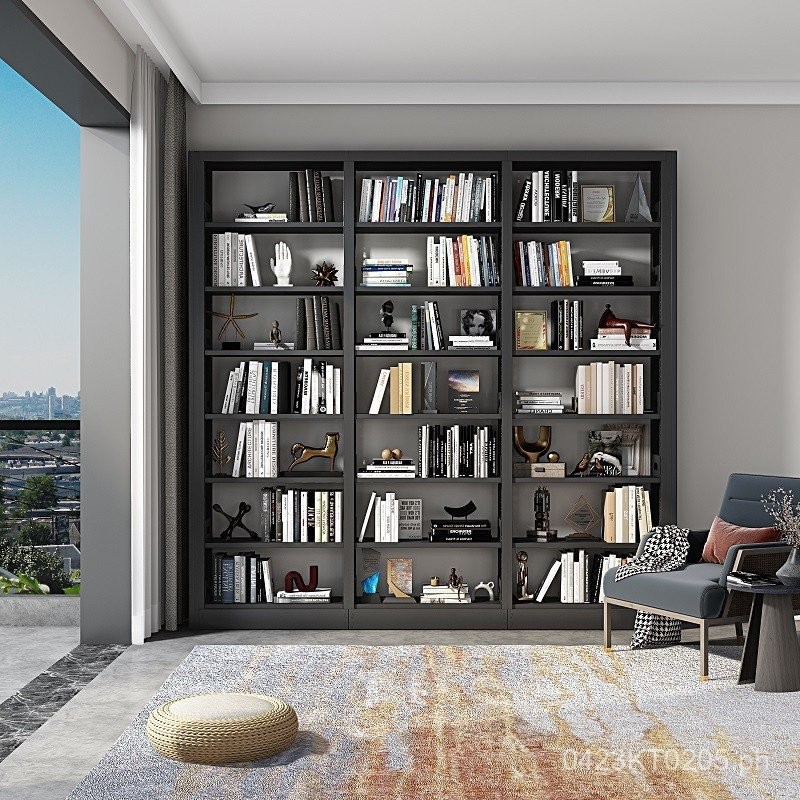 Steel Display Rack Living Room Bookshelf Home Bookcase Storage Rack ...