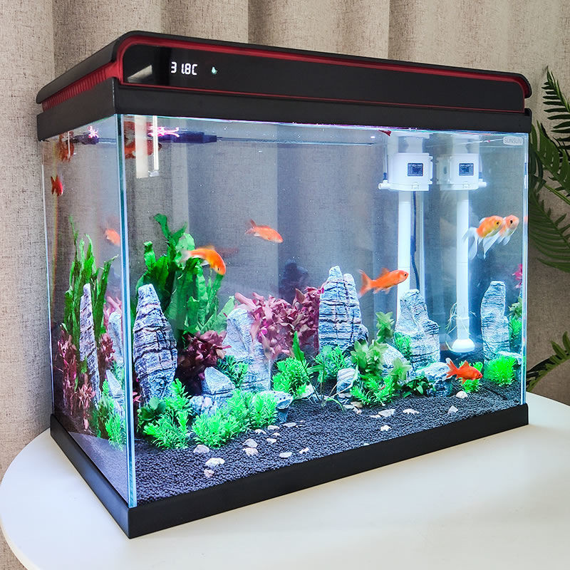Smart Fish Tank Living Room Decoration Aquarium Small Desktop Glass ...