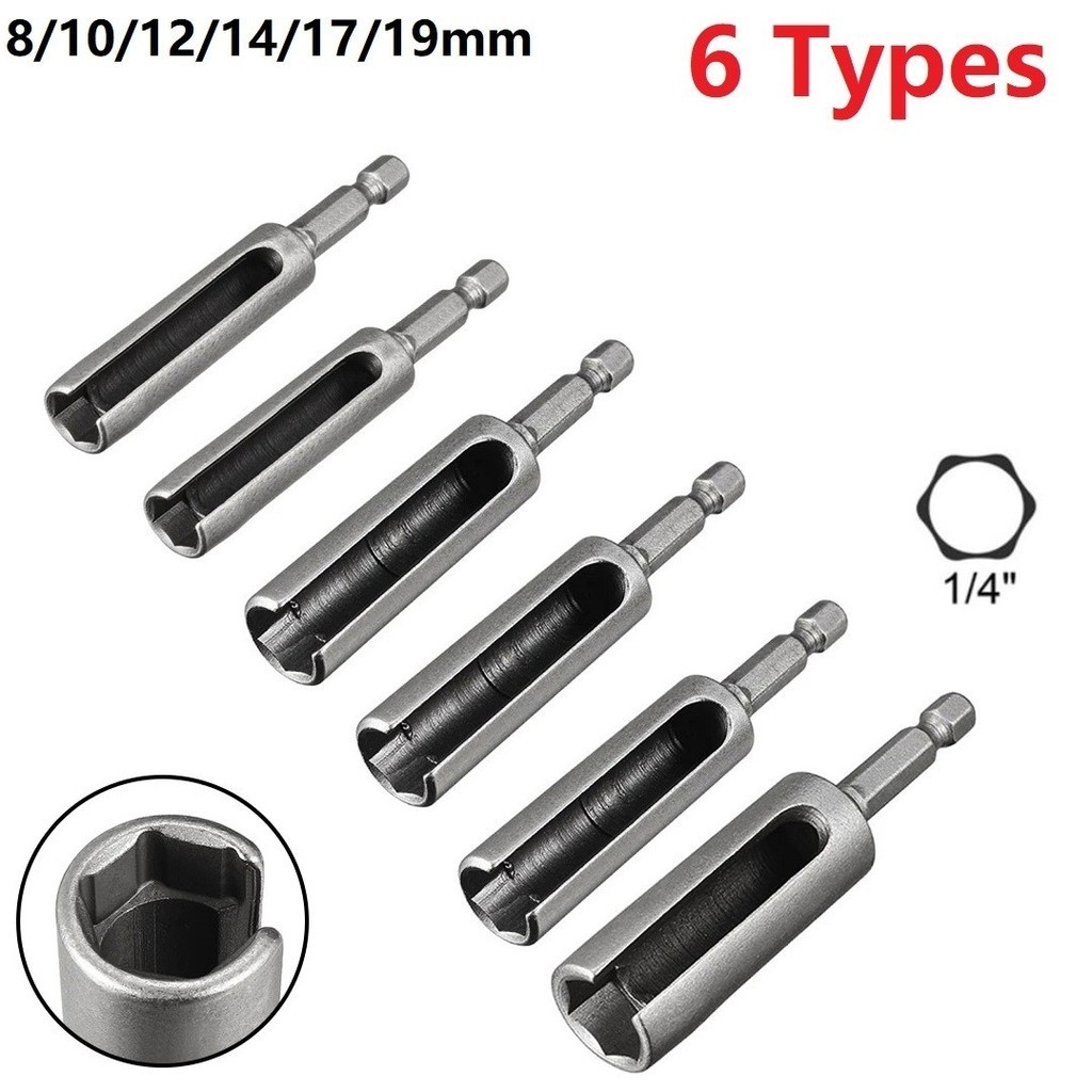 80mm Nut Driver 1/4inch Quick-Change Hex Shank Slotted Drill Bit Socket ...