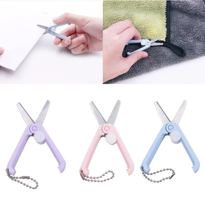 Portable Mini Telescopic Scissors Key Chain Pendant Paper Cuttings Hand ...