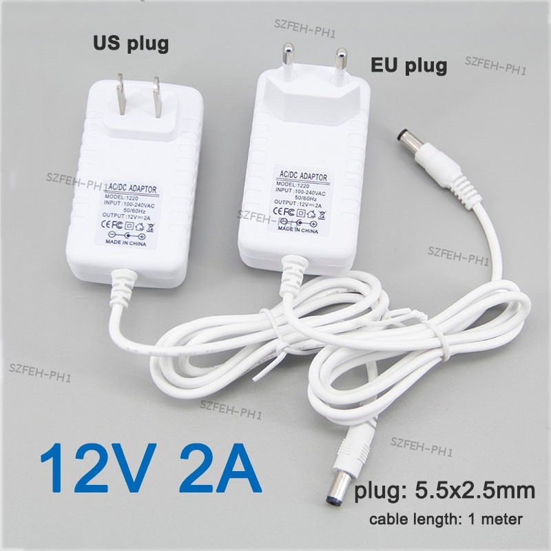 White color LED Driver AC 100V-240V to DC 12V 2A 2000ma Power Supply ...