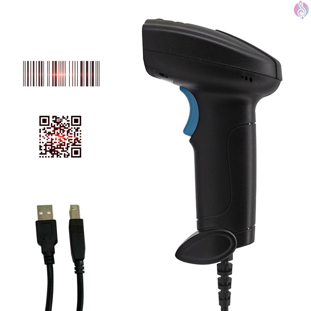 1D/2D Barcode Scanner Handheld USB Wired Bar Code Reader Manual Trigger ...