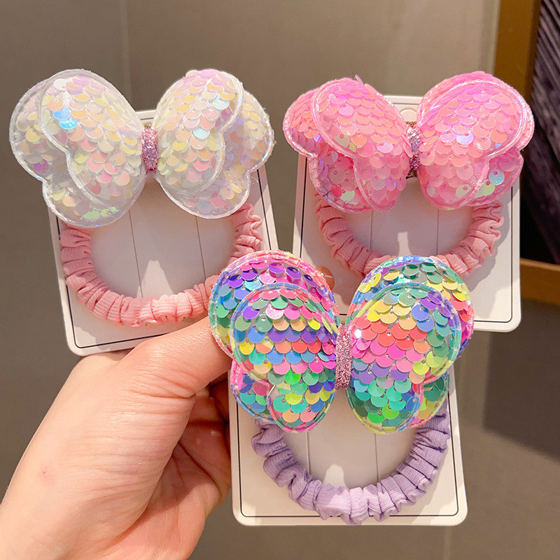 Korean Rhinestone Bow Hair Tie Diamond Streamer Scrunchies Women Fashion Hair Ring | Malaysia