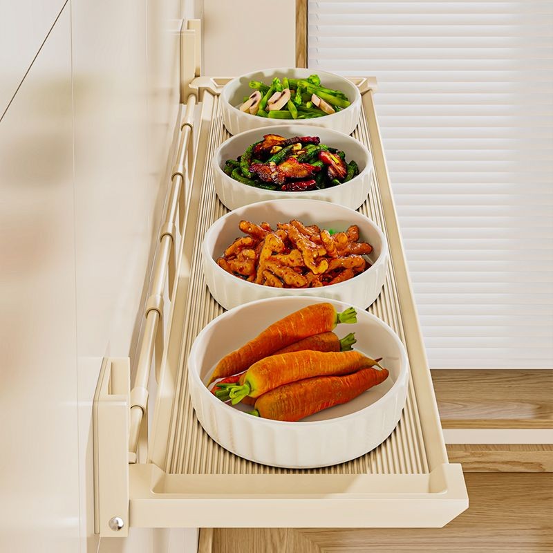 Kitchen preparation rack one-word wall-mounted spice divider foldable ...