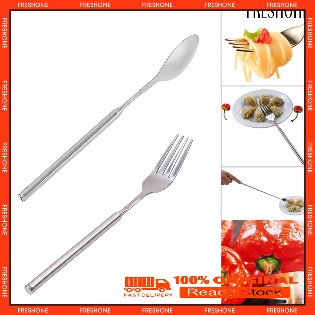 COD Extendable Fork Telescoping Spoon Stainless Steel Retractable ...