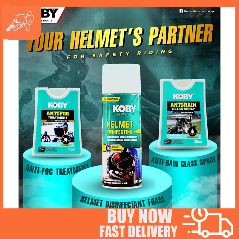 Original Koby Helmet 450ml Disinfecting Foam Spray And 20ml Anti Rain ...