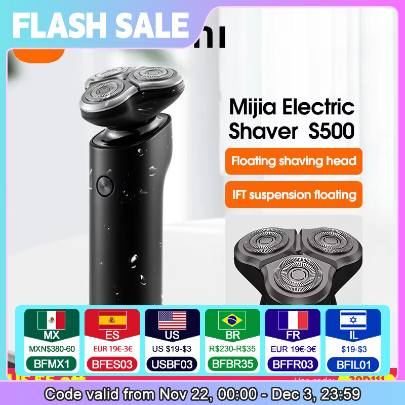 Xiaomi Mijia S500 Electric Shaver 3 Blade Men's Dry & Wet Shaving ...
