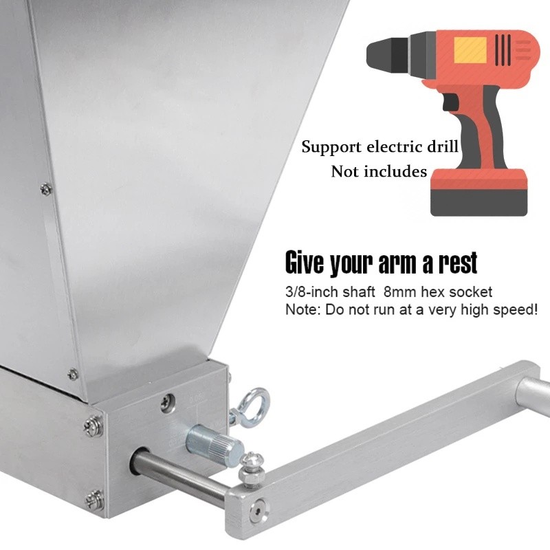 2 Roller Grain Crusher Mill Stainless Steel Crusher Malt Mill