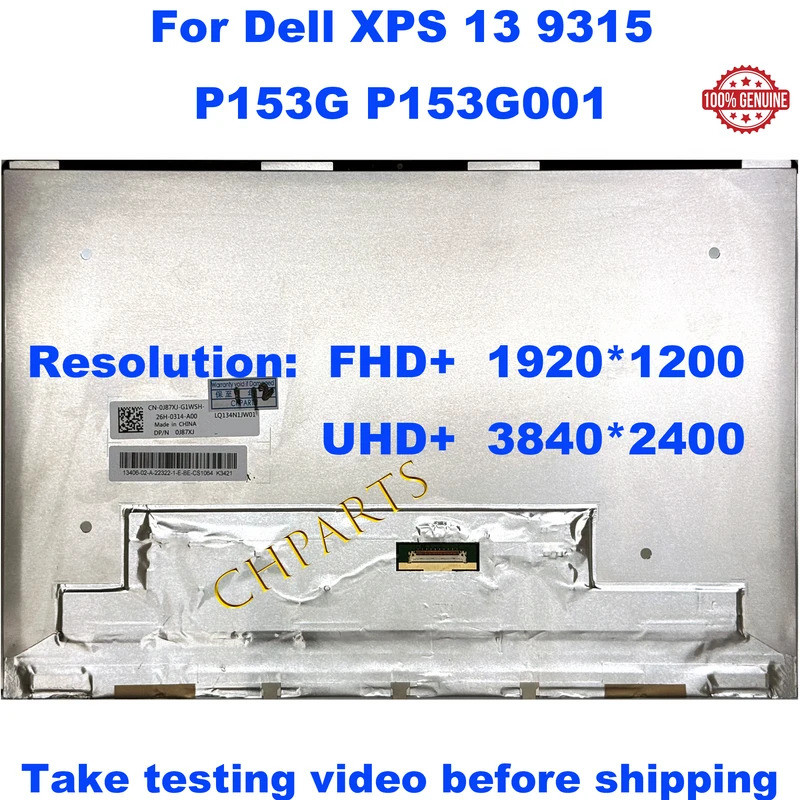 WTOTK 13.4" FHD LCD Screen Replacement LED Display DFJPK J87XJ For Dell XPS 13 9315 (Non-Touch