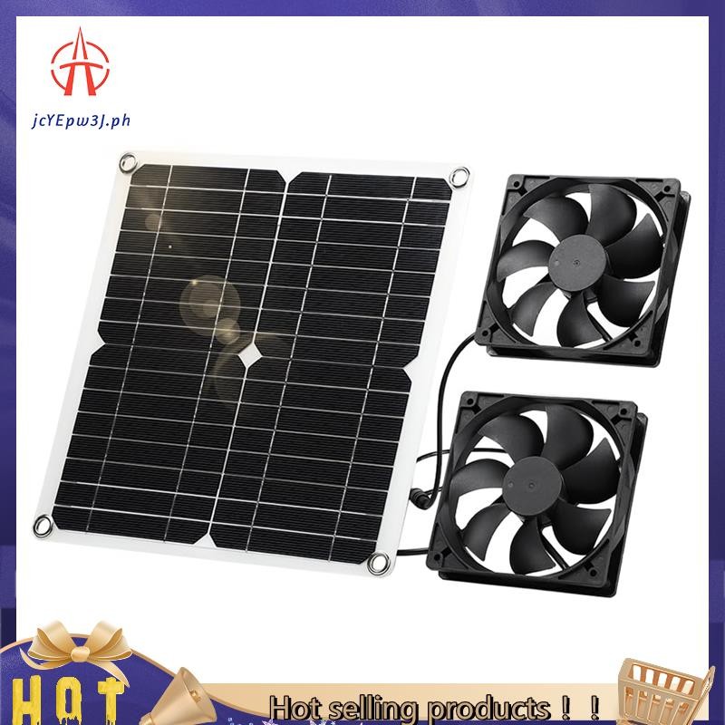 【jcyepw3j】Solar Fan,12 W Solar Panel Fan, Weatherproof,with DC Double ...