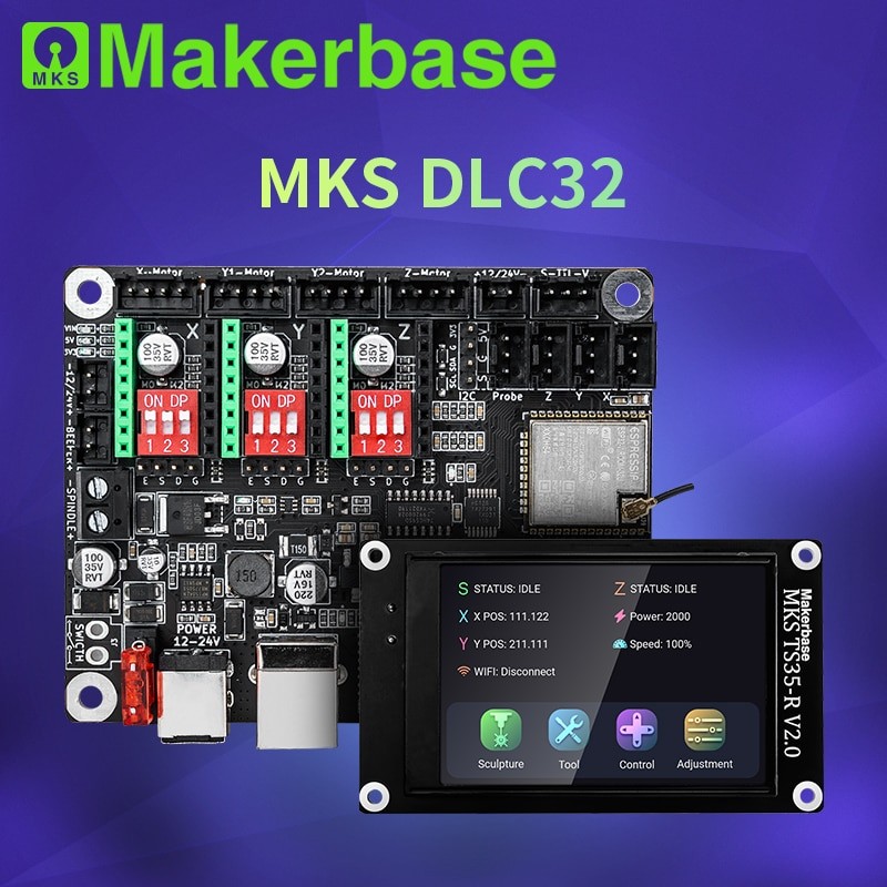 Makerbase MKS DLC32 Offline Controller 32bits ESP32 WIFI GRBL TFT Touch ...
