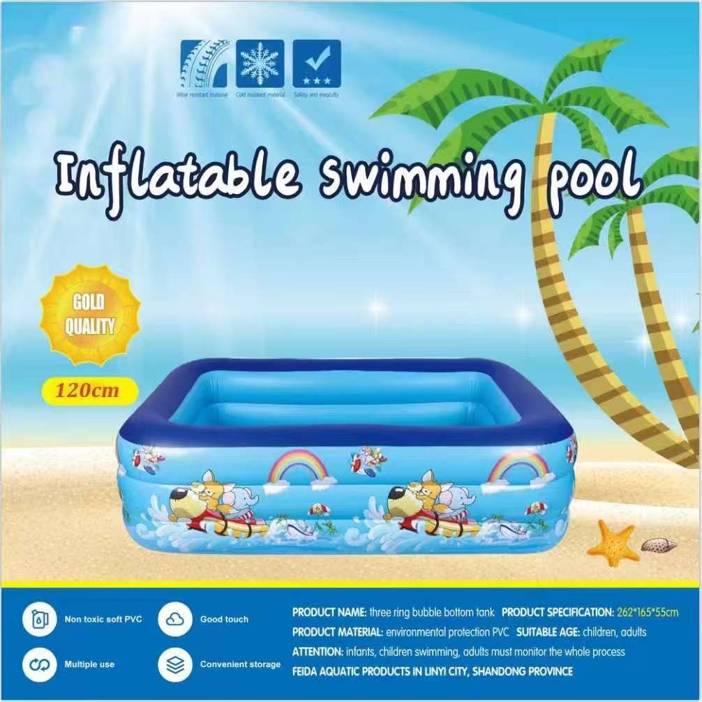 Inflatable Swimming Pool For Kids Family Rectangular Air Pump Baby Pool ...