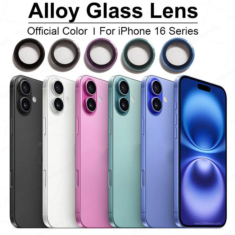 For iPhone 16 Pro Max 15 Plus 14 Back Camera Lens With Tempered Glass ...