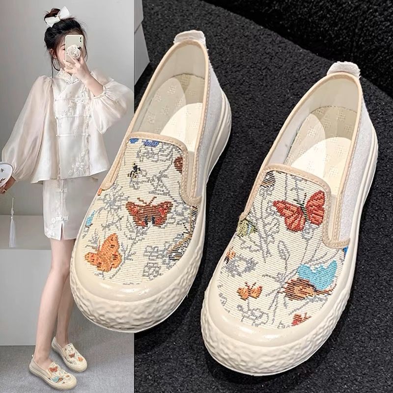 canvas loafers cloth moccasins