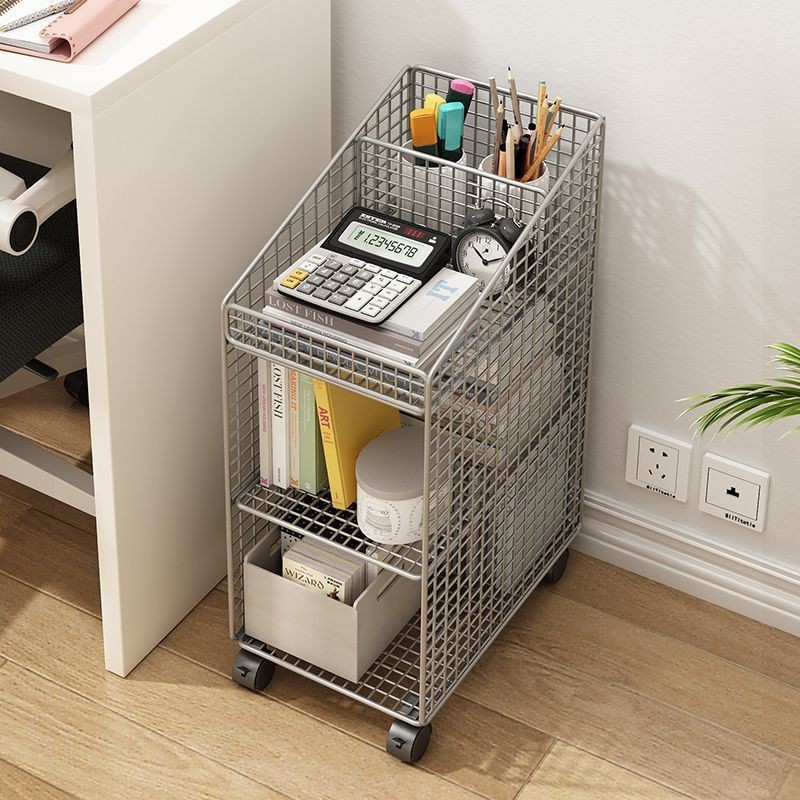 File Storage Rack under Table Storage Rack Movable Bookshelf with ...