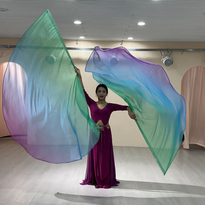 Uliekhy 1PC Gradient Colored Half Round Flag Dance Flags with ...