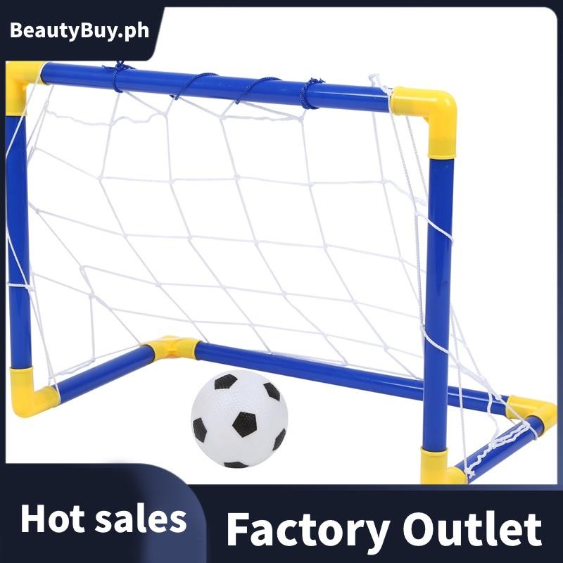 Indoor Mini Folding Football Soccer Ball Goal Post Net Set+Pump Kids ...