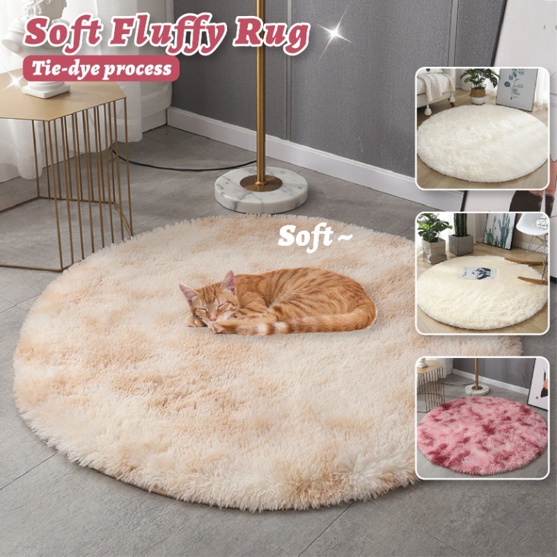 Round Carpet Plush Floor Mat Carpet for Living Room Carpet Bedroom Soft ...