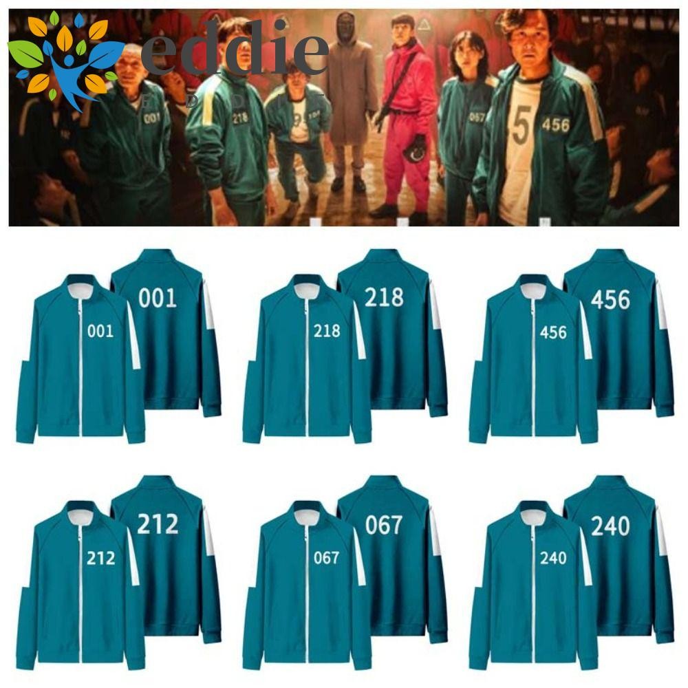 26EDIE Squid Game Costume, 456Number Jacket Squid Game Coat, Punk Funny ...