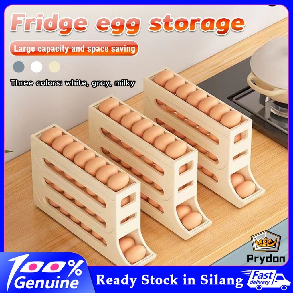 PryDon Kitchen Egg Tray 4 Tier Refrigerator Egg Storage Rack Large ...
