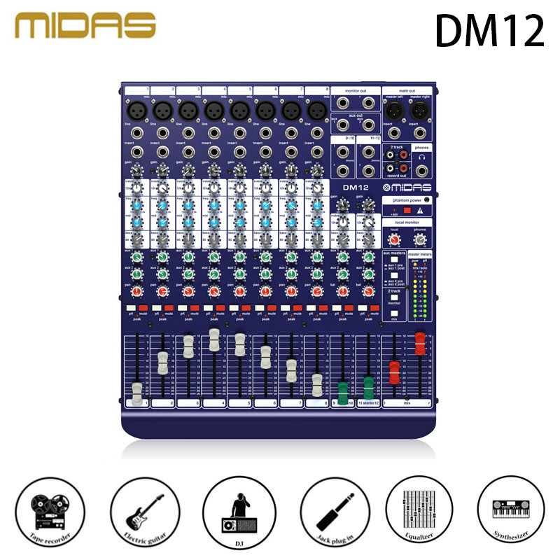Midas DM12 12 Input Analogue Live and Studio Mixer with MIDAS ...