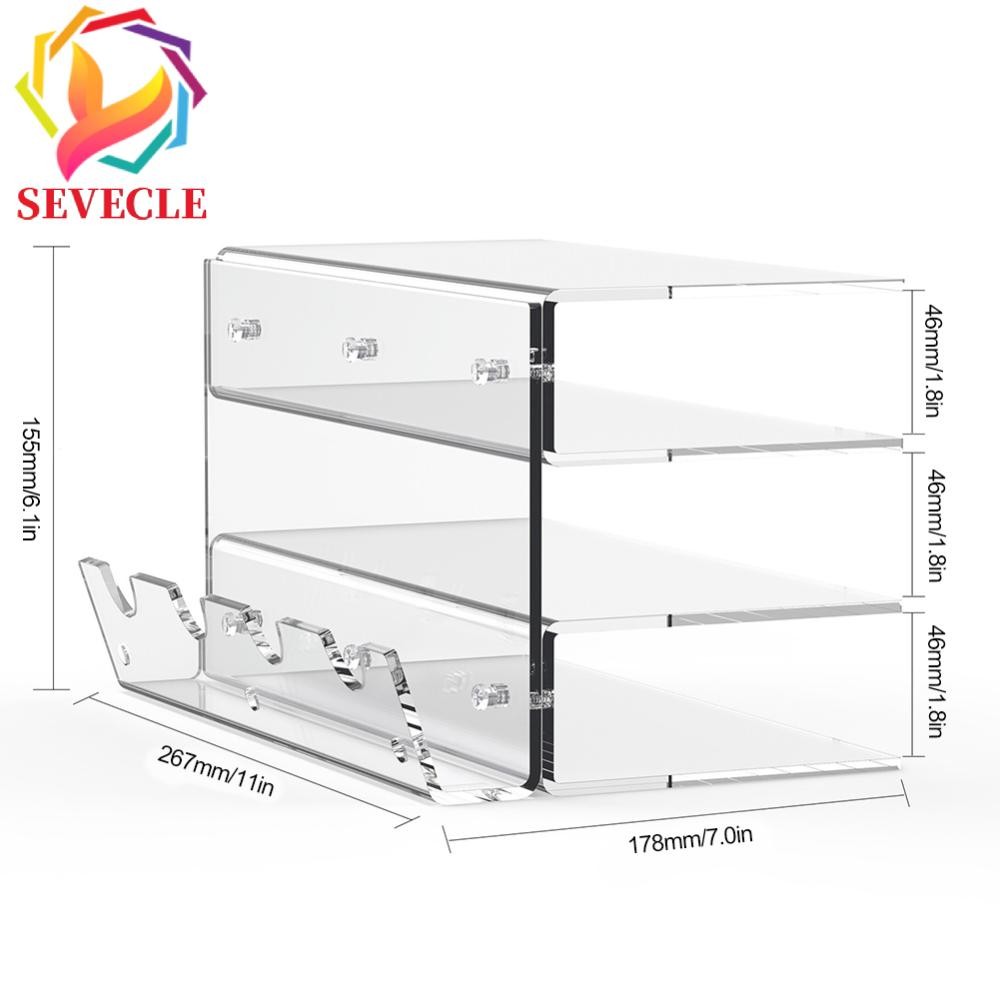 Keyboard Mouse Desktop Organizer Acrylic 3 Tier Stand Frame Shelf ...