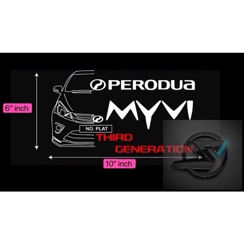 S433 PERODUA MYVI Third Generation Car Vinyl Decal Sticker | Shopee ...