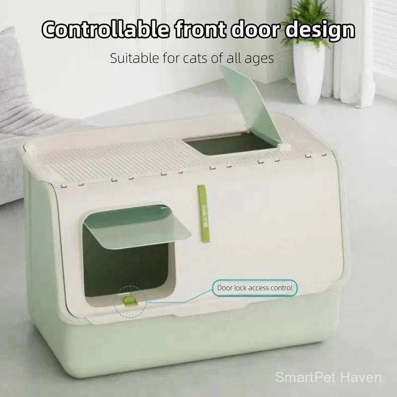Super large full-enclosed, odor-proof splash-proof upper in cat litter ...