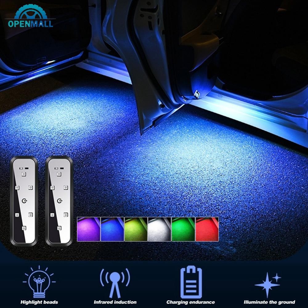 OPENMALL 1/2Pcs USB Charging LED Car Door Lights Welcome Light Magnetic ...