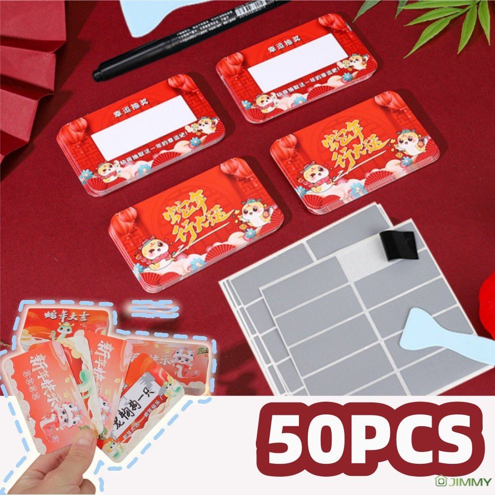 50pcs New Year Scratchoff Cards Anniversary Diy Gift Vouchers Tickets