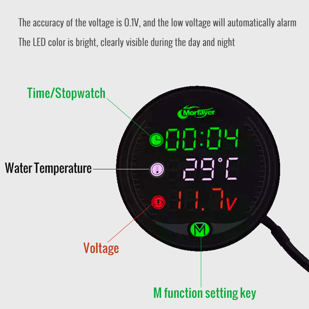 Pcbfun LED Digital Multifunction Voltmeter Thermometer Voltage ...
