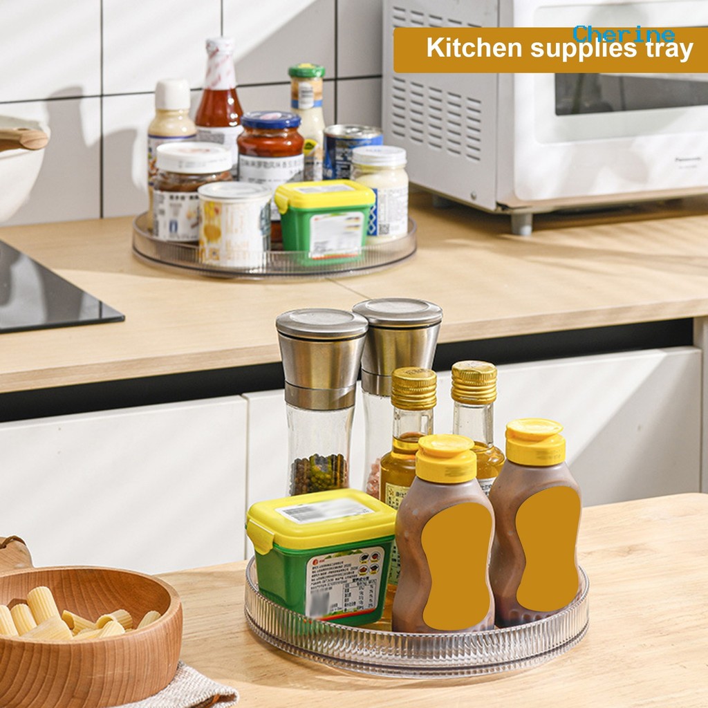 [HB] Lazy Susan Organizer Spice Rack 360-Degree Rotatable Kitchen ...