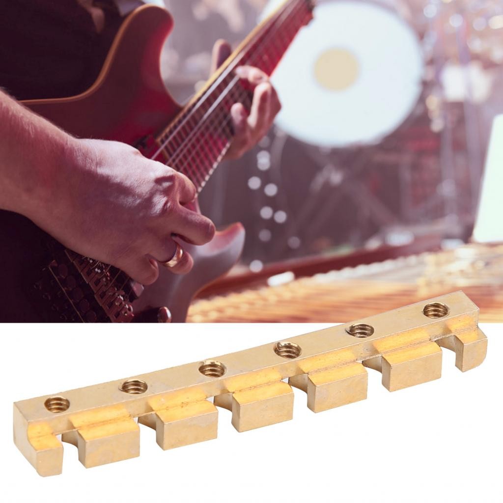 Zhenl String Nut Brass Metal Adjustable For 6‑String Electric Bass ...