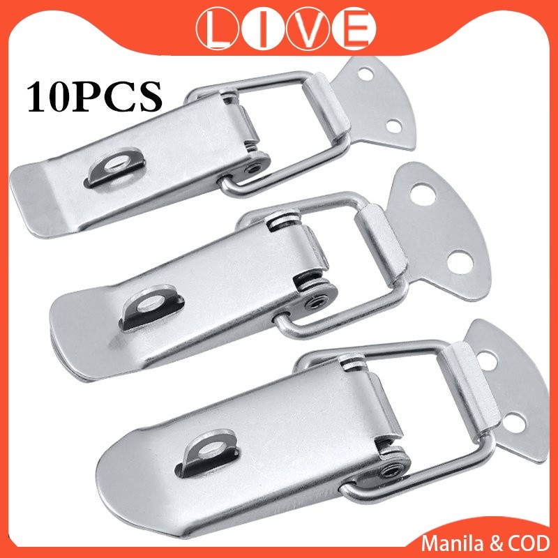 10pcs Stainless Steel Spring Toggle Latch Catch For Cabinet Boxes Latch ...