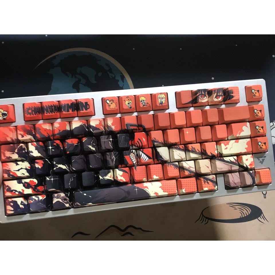 Chainsaw Man Keycap Cherry Profile 70/105/118 Keys PBT Five-sided Dye ...