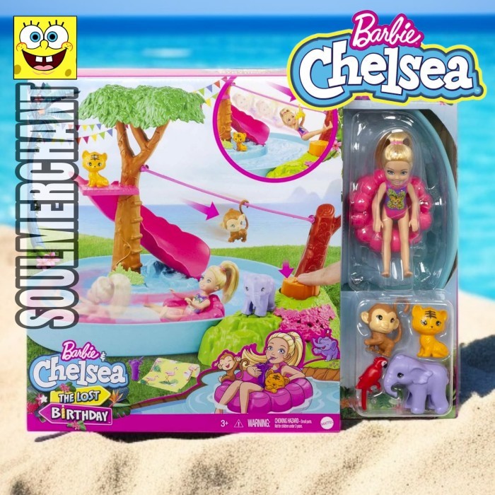 Barbie Chelsea The Lost Birthday Splashtastic Pool Surprise Playset ...