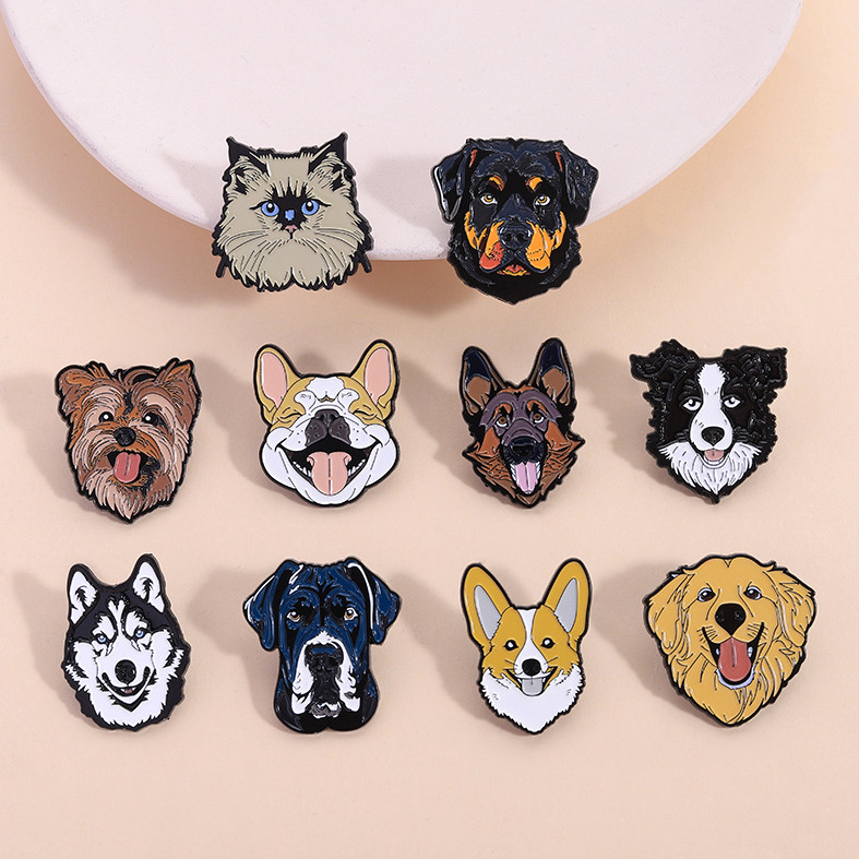 Cute Dog Enamel Pin Badge for Pet Lovers Cartoon Animal Lapel Brooch ...