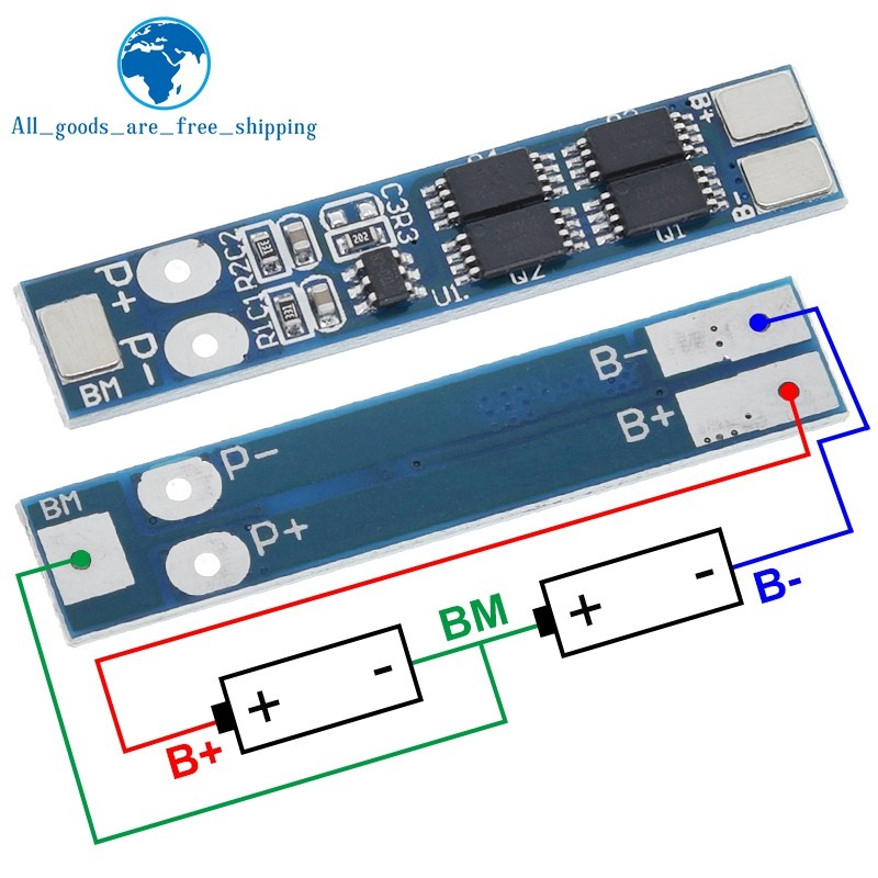 Carte De Protection BMS 2S 7.4V 8A Pour Batterie Lithium - Lot De 5 Avec Bande De Nickel - Protection Surcharge/décharge - 10
