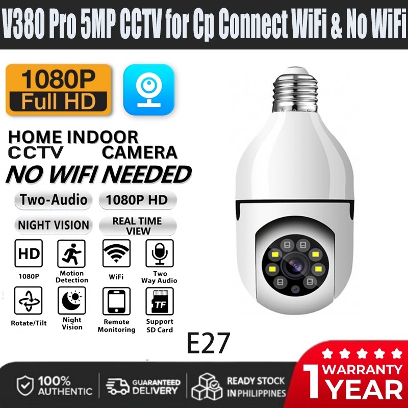 V Cctv Bulb Camera Wireless Wifi Connect To Cellphon P Smart