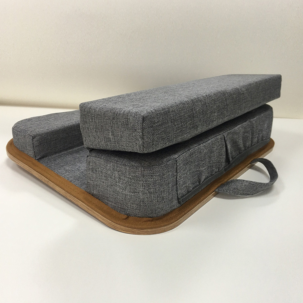 ZEAPTAC Lap Desk With Pillow Cushion - Fits Up To 15.6" Laptop, 17.1x12.8 Inches, Lightweight, Dark Brown