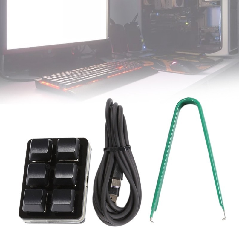 ☽Game Keypad with 6Keys Programmable, USB Small Keypad for Macros and ...