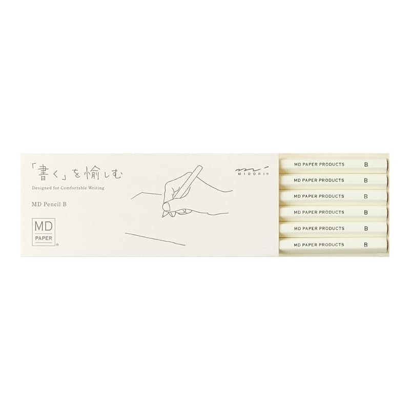 Midori MD Colored Pencils - Set Of 6 (Gray, Orange, Light Blue) For Journaling & Note-Taking