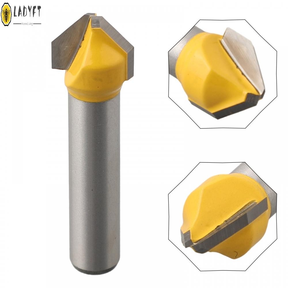 90 Degree V shaped Flat Head Router Bit 8mm Shank Woodworking Engraving ...