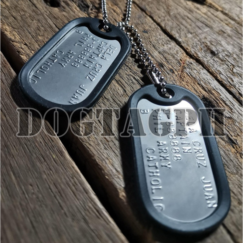 Personalized Dog Tag - DUAL TAGS (FREE Emboss + TIN CASE) | Shopee ...